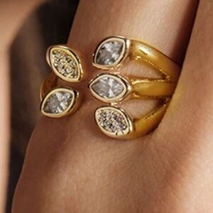 Luxe 18K Gold Plated Cubic Zirconia Ring